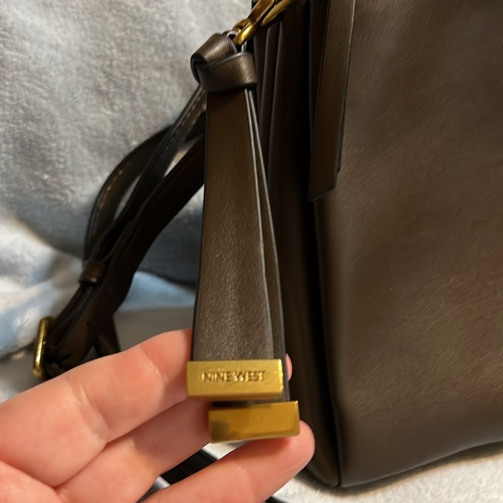 Nine West Purse Brown Leather 10x8x2 - Picture 3 of 5